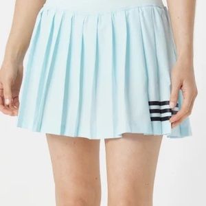 Large Light Blue Adidas Pleated Tennis Skirt